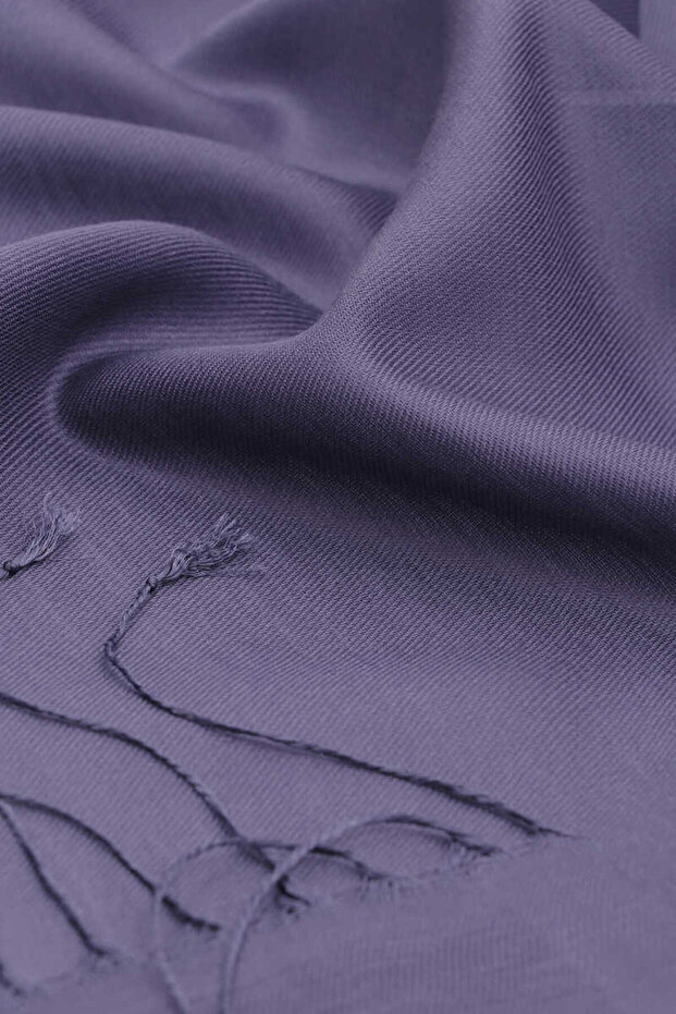 Mor İpek Görünümlü Şal - 4