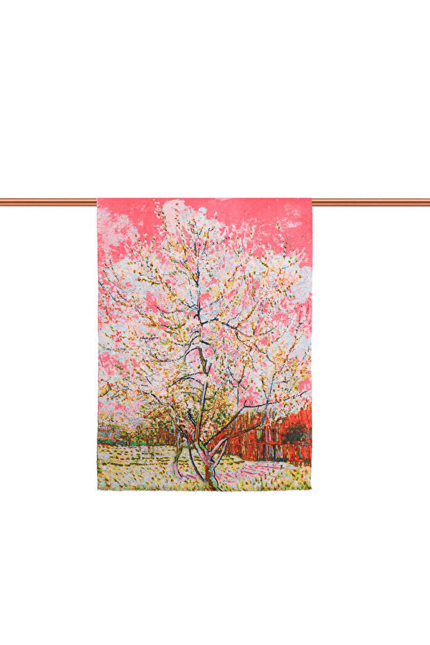 شال شتوي بنمط شجرة الخوخ والرمان - 3