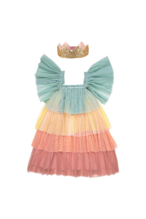 - Rainbow Ruffle Princess Dress-Up - 5-6 Years - Rainbow Dress with Ruffles - 5-6 Years