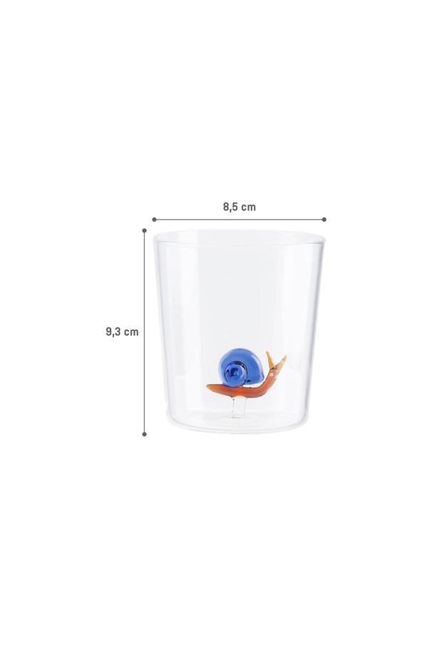 Violet Borosilikat Cam Bardak - Sarı/Mavi - 350 ml - 6