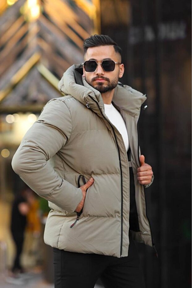 سترة منتفخة للرجال موديل كاكي قابلة للنفخ - 3