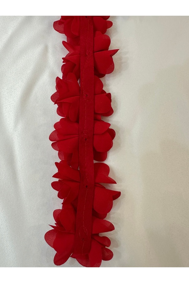 Bej Lazer Gül 1m Lazer Kesim Gül Süsleme Paketleme 22 Adet Organze Kumaş Yapay Çiçekler - 3