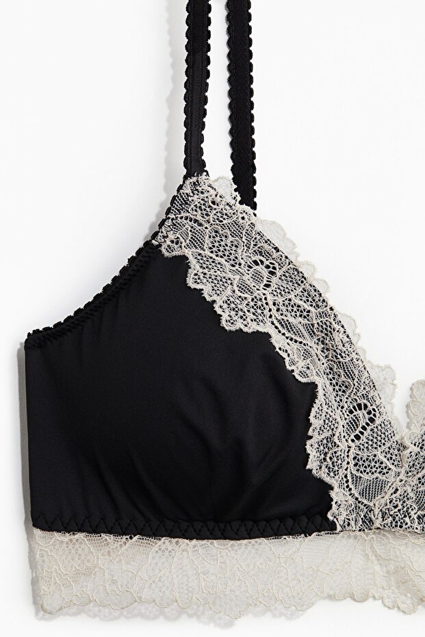 Dolgulu Yumuşak Mikrofiber ve Dantel Sütyen - 6