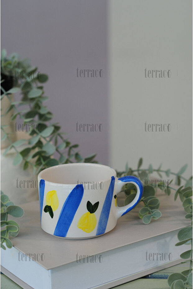 Lemon Pattern Handmade Ceramic Mug - 2