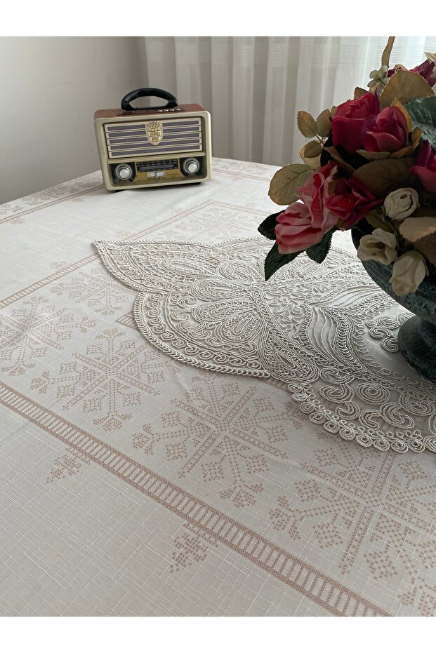 French Lace One-Piece Runner, Table & Coffee Table Cover, Dowery Runner