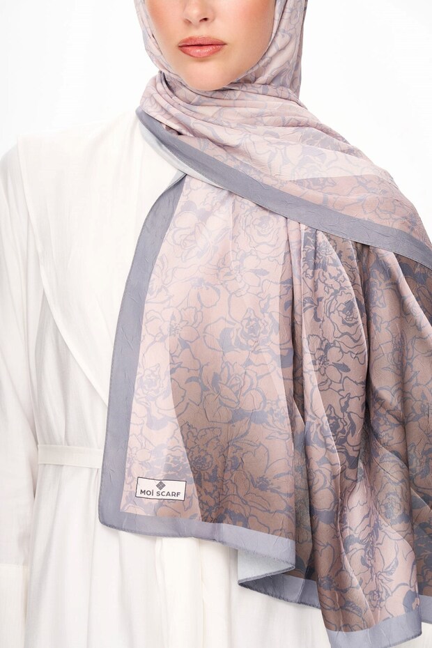 Echo D'Orient Zero Weight Patterned Shawl Light Gray - 5