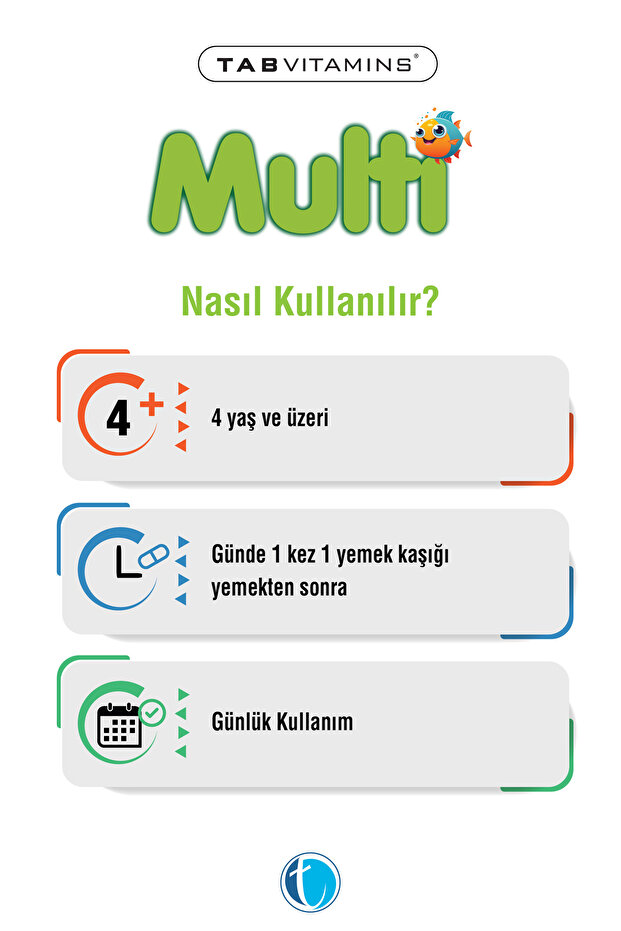 Multi 200 ml Multivitamin Multimineral Balık Yağı Omega 3 Şurup - 3