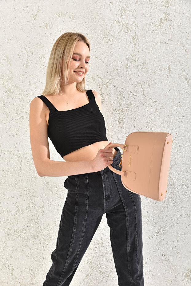 Geantă de umăr roz de damă - 3