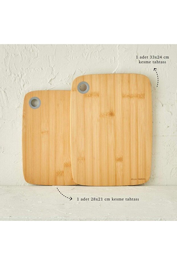 Grace Set of 2 Bamboo Cutting Boards Natural