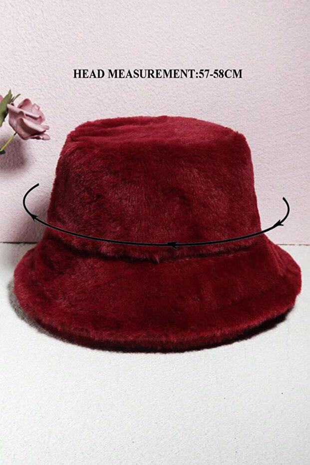 Cherry Peluş Yumuşak Dokulu Bucket Şapka - 5
