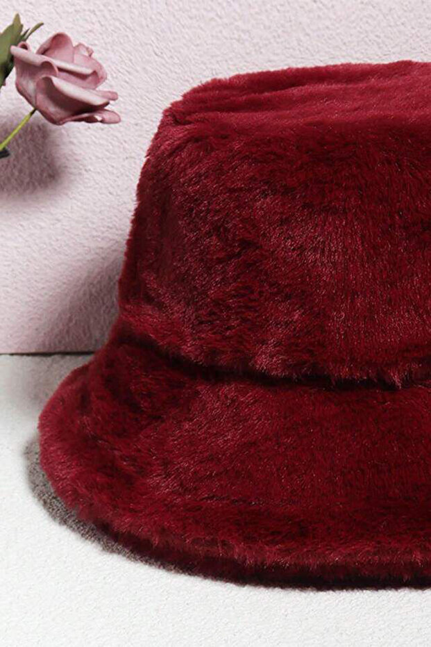 Cherry Peluş Yumuşak Dokulu Bucket Şapka - 4