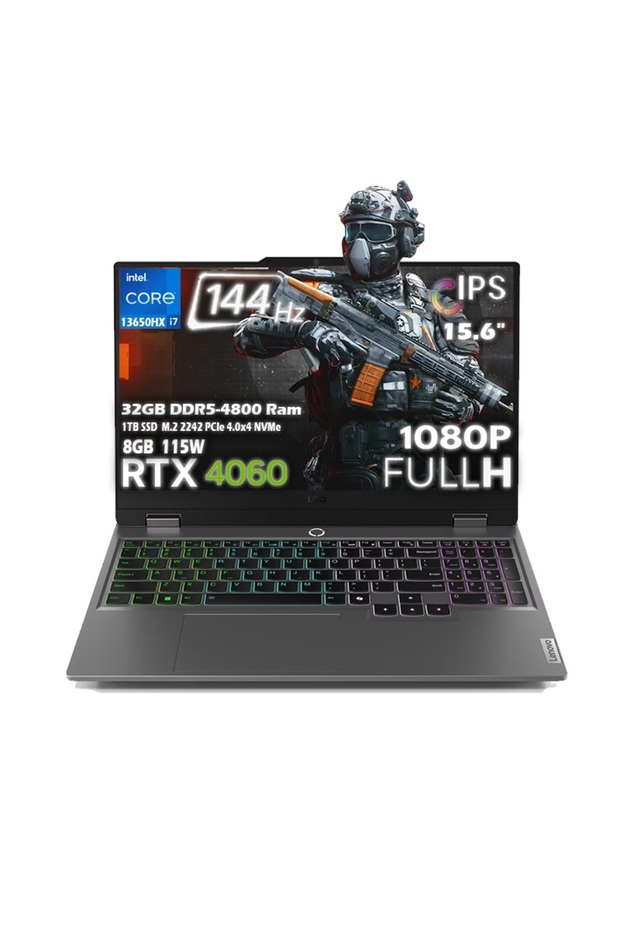 LOQ 15IRX9 Intel Core i7-13650HX 32GB 1TB SSD 8GB GeForce RTX 4060 15.6" FHD IPS Freedos 83DV00WTTR - 1