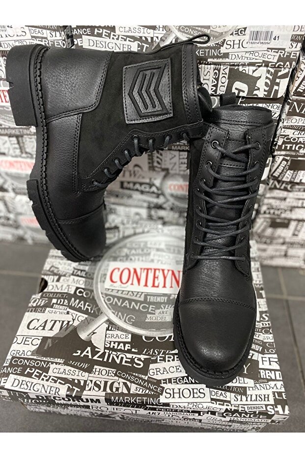 Erkek Askeri Postal Bot Siyah 638 - 1