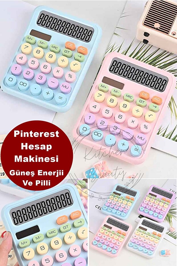 Kitchen Beauty Pinterest Hesap Makinesi 12 Hazneli Lcd Ekran Açılı Geniş Ekran,güneş Enerji Ve Pilli Hesap Makinesi