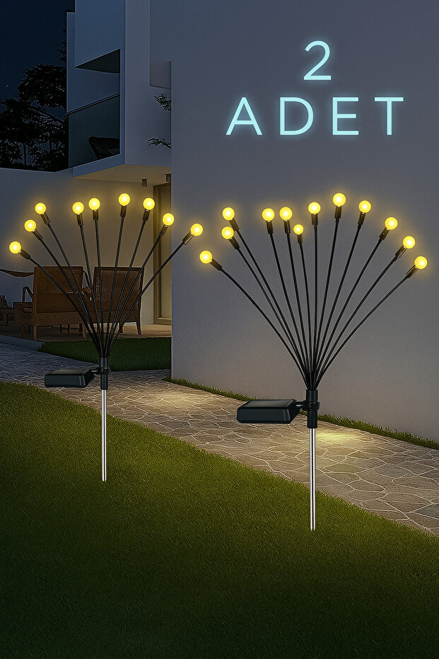 Solar 6 Led'li Güneş Enerjili Ateş Böceği Çiçek Lamba (2 ADET) - 8