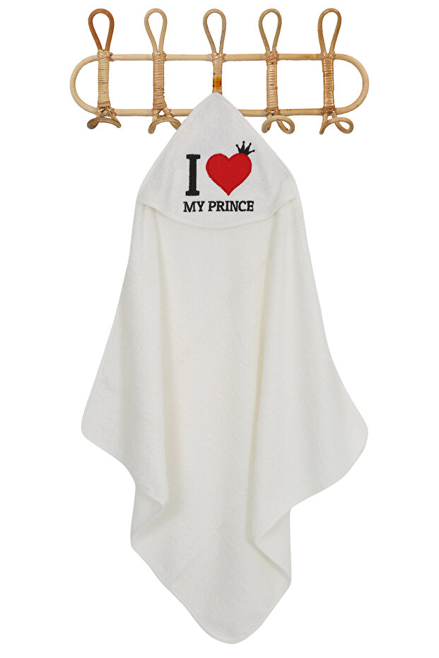 100% Cotton Newborn Baby Swaddle Embroidered Bath Towel Cream