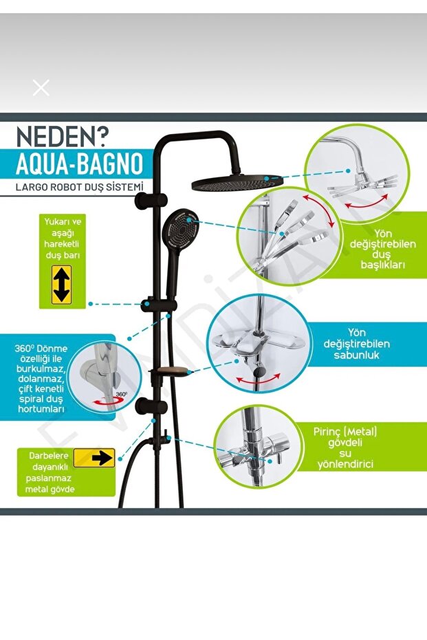 TEPE ROBOT DUŞ SETİ SİYAH 3 MODLU - 3