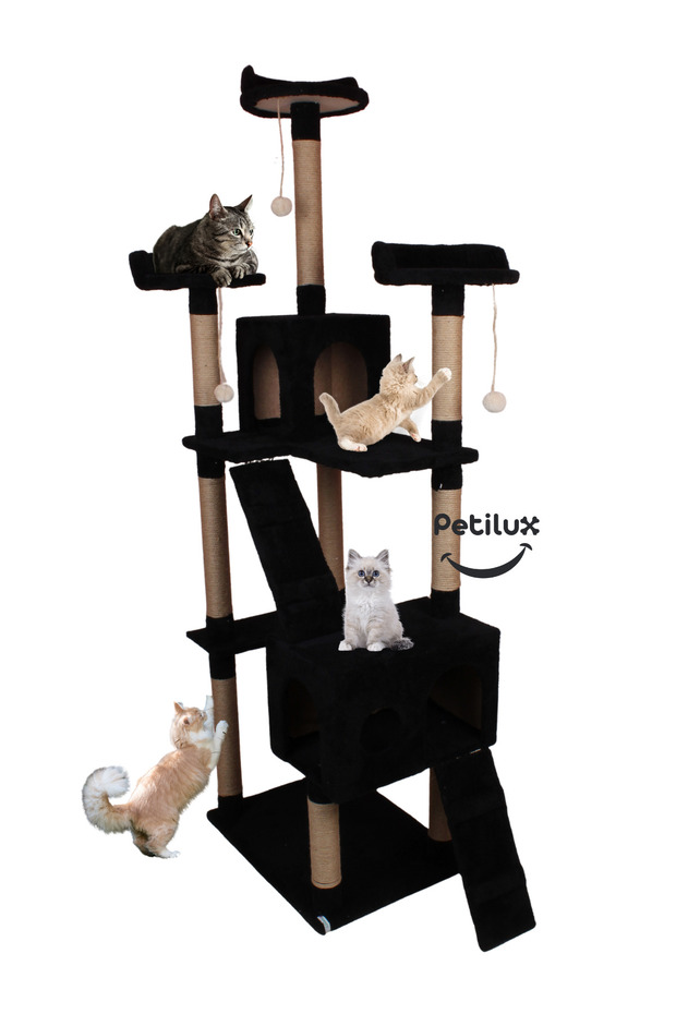 Multi-Storey Cat House with Residency Design Jute Drawstring Scratching Tower and Resting Area - 1