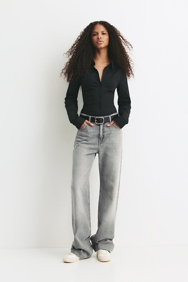 Dar kesim pensli gömlek - 1