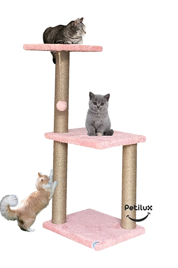 Welsoft Fabric Covered Jute Drawstring Cat Scratching Playground - 1