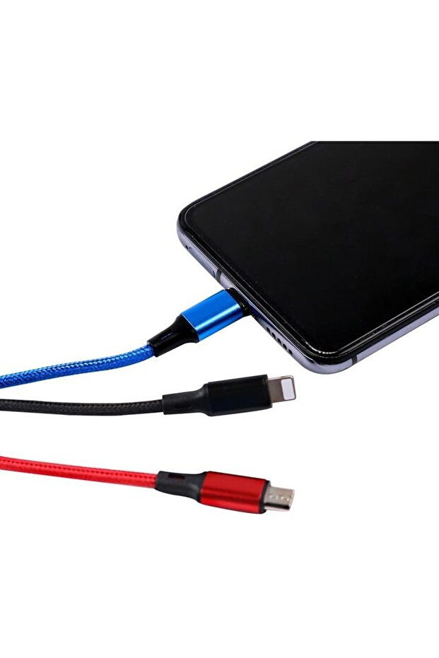 Mobile Charger 3in 1 Charging Cable for Android Type-c Mobile Phone Multi-function USB Single Pull T - 3