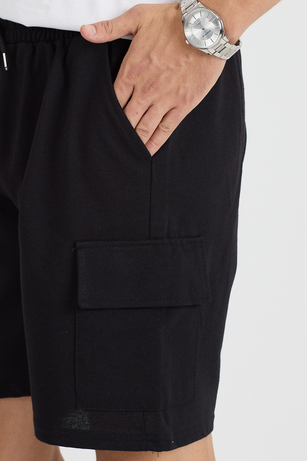 Unisex 3'lü Kargo Cepli Fit Şort - 4