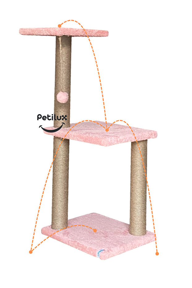 Welsoft Fabric Covered Jute Drawstring Cat Scratching Playground - 3