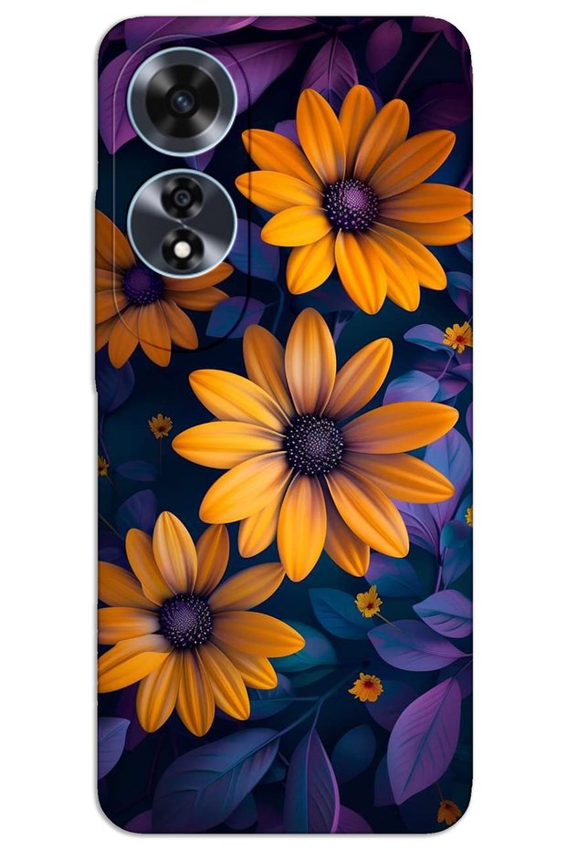 Oppo A60 Case Hd Pattern Printed Back Cover - Yellow Flower