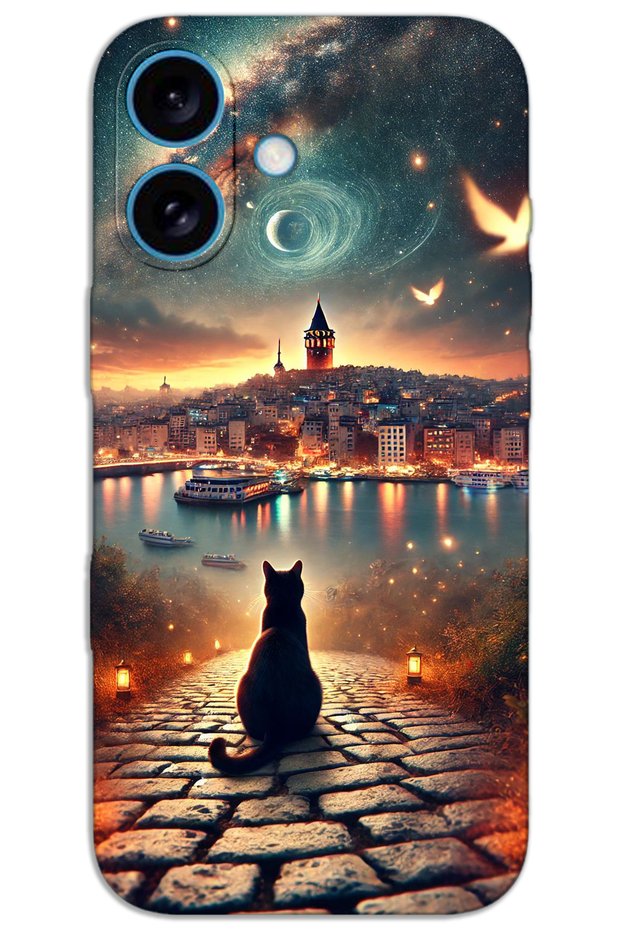 غطاء خلفي مطبوع بنمط HD لهاتف iPhone 16 - Cat Galata