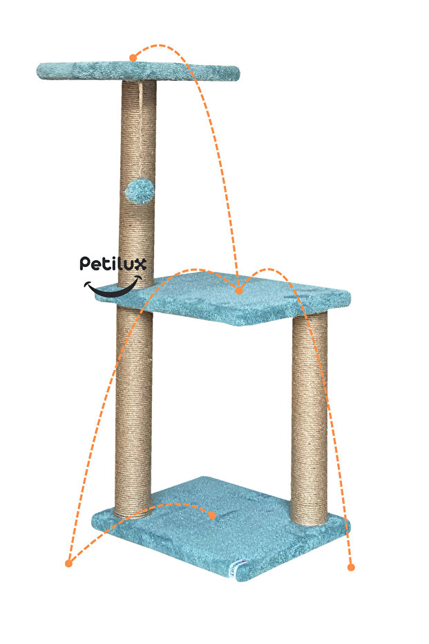 Welsoft Fabric Covered Jute Drawstring Cat Scratching Playground - 3