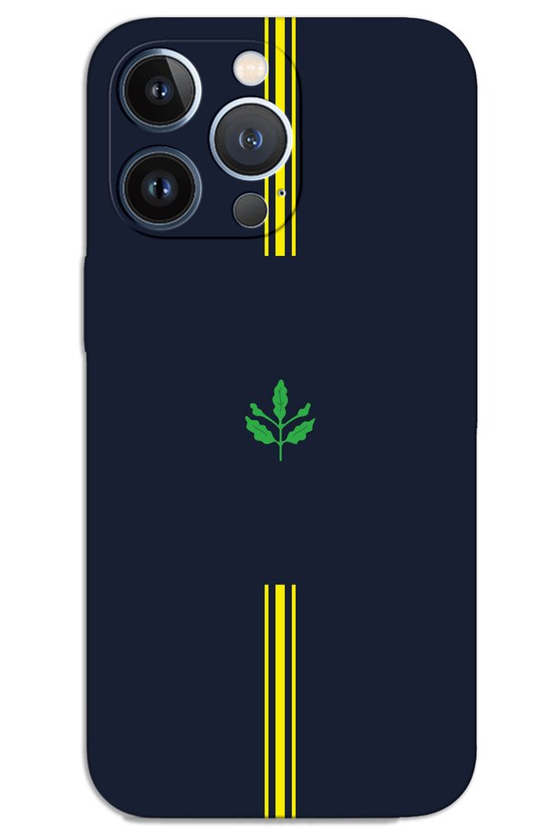 غطاء خلفي مطبوع بنمط HD لهاتف iPhone 13 Pro Max - أصفر كحلي