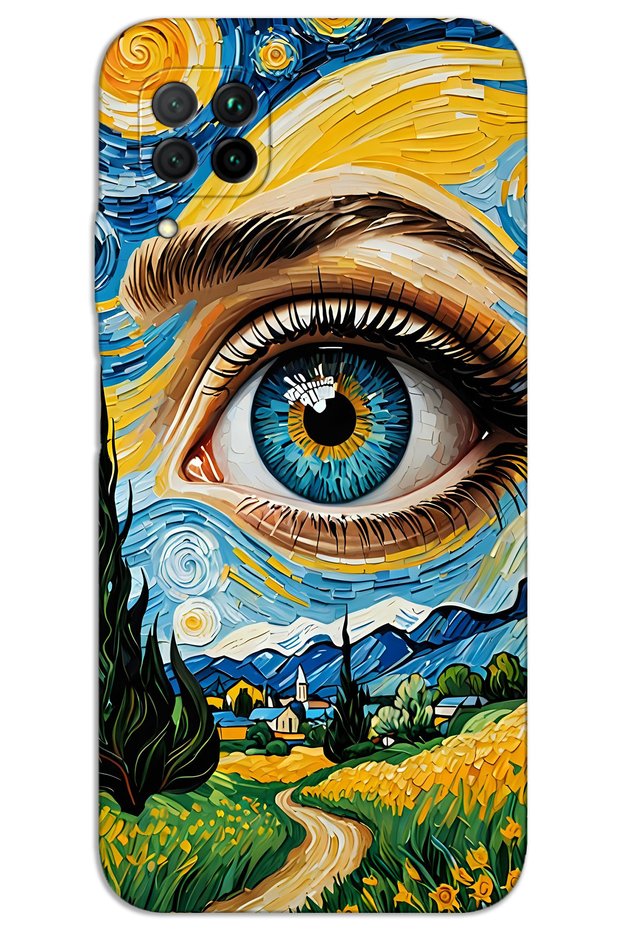غطاء خلفي مطبوع بنمط HD لهاتف Huawei P40 Lite - Art Eye