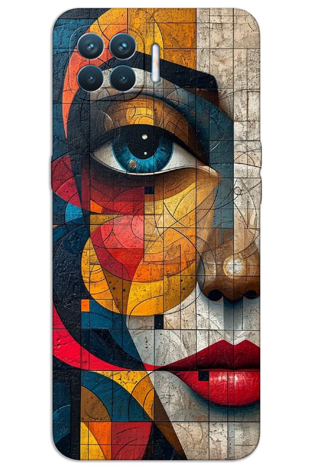 Oppo Reno 4 Lite Case Hd Pattern Printed Back Cover - Art Face