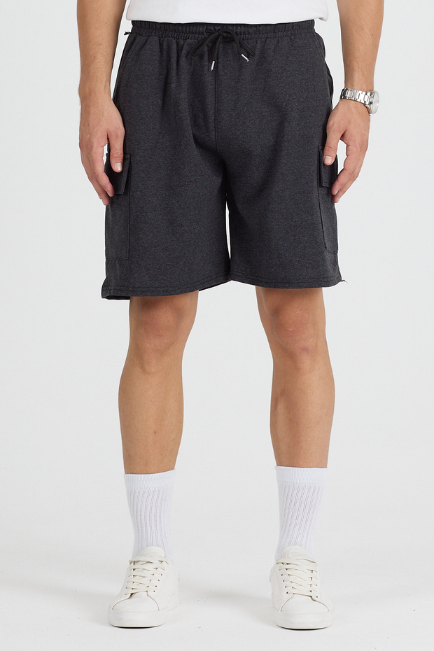 Unisex 3'lü Kargo Cepli Fit Şort - 7