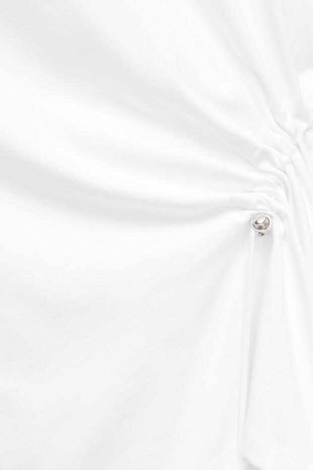 Beli büzgülü tişört - 6