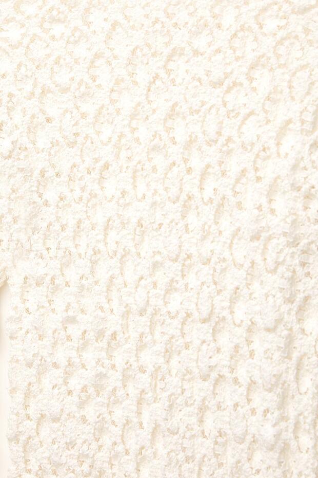 Uzun kollu dantel top - 6