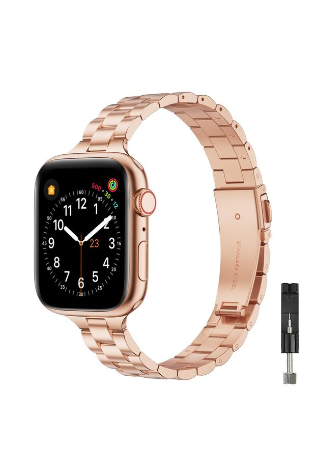 Apple Watch 38mm 40mm 41mm 42mm | Thin Stainless Steel Watch Band | Rose Gold