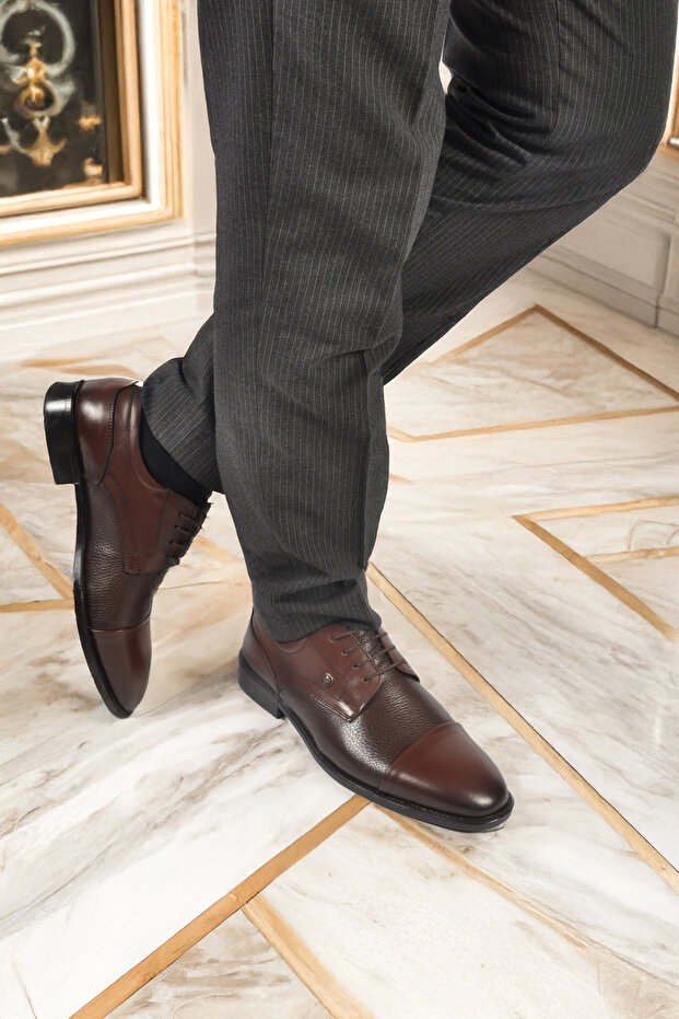 Brown Genuine Leather Men's Classic Shoes 1612200 M