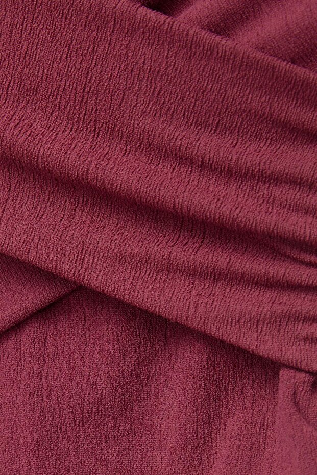 Açık omuzlu kruvaze yaka Top - 6