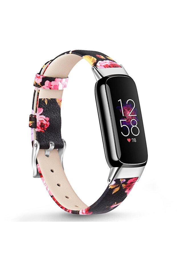 Leather Strap For Fitbit Luxe Strap Floral