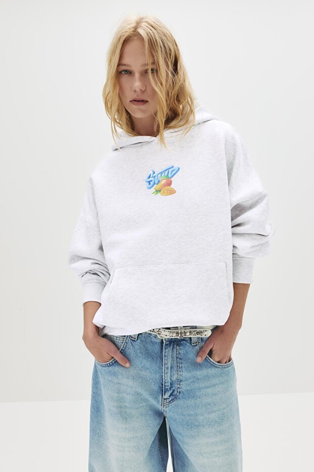 Mango desenli STWD kapüşonlu sweatshirt - 2