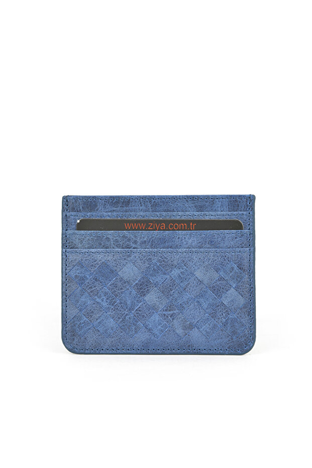 , Unisex Genuine Leather Card Holder 1539852Z06 Denim Blue