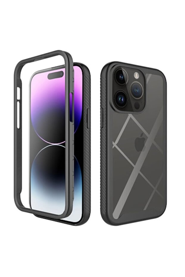 Case for iPhone 15 Pro Max + Screen Protector, Black - 1