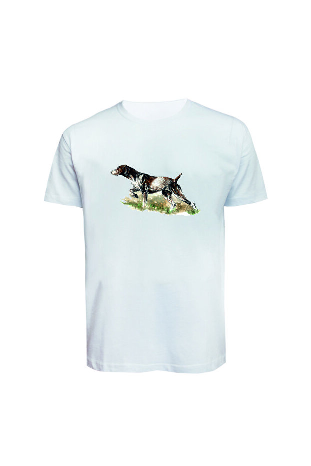 Unisex Hunting Dog Printed T-Shirt Cotton Combed Single Jersey Basic