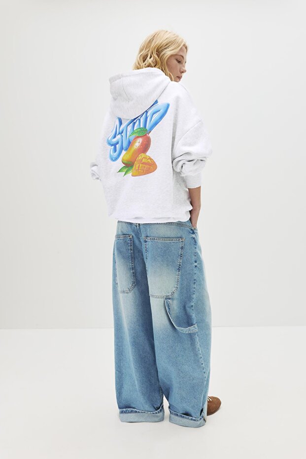 Mango desenli STWD kapüşonlu sweatshirt - 1