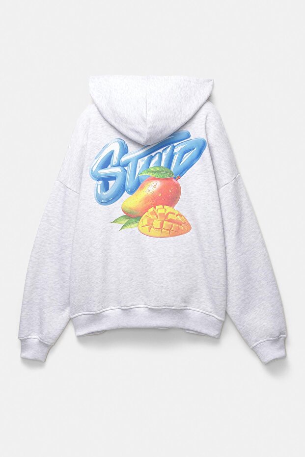 Mango desenli STWD kapüşonlu sweatshirt - 7