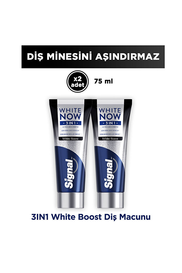 White Now Diş Macunu 3 in 1 White Boost 75 ml x2 - 1