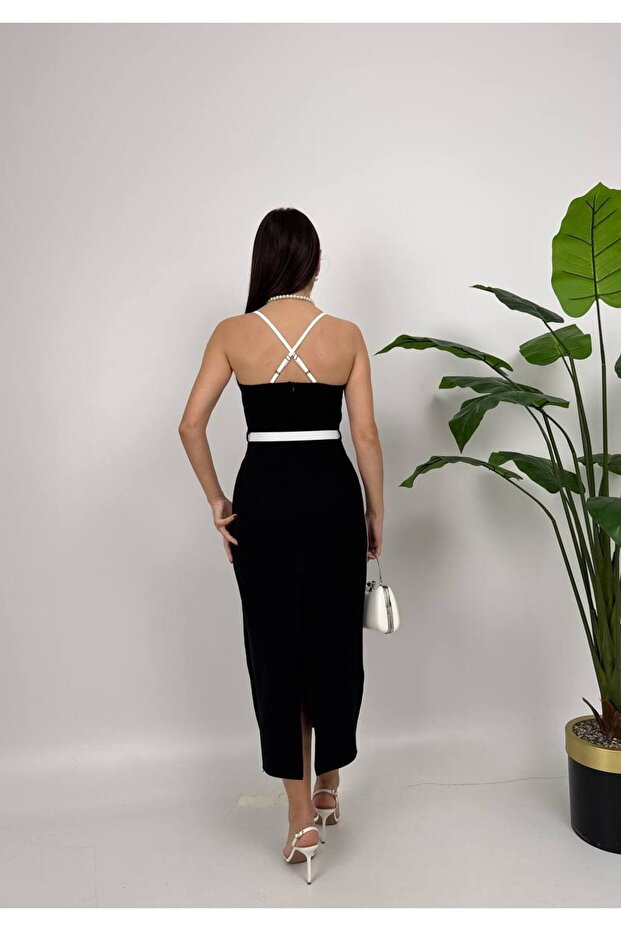 biye detaylı elbise - 2