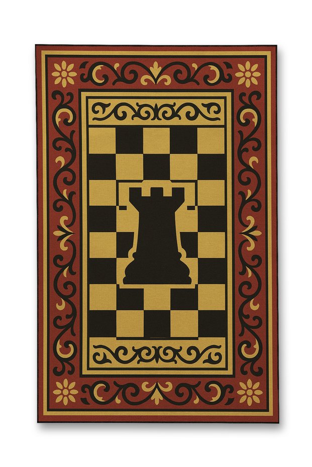 Mosso Chess Themed Pattern Woven Base Modern Decorative Carpet Mosso228