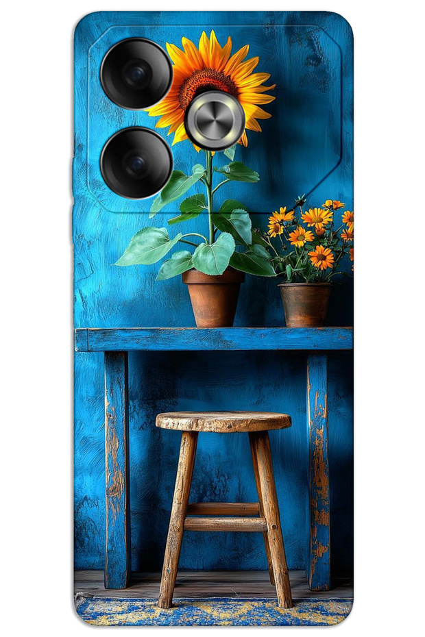 غطاء خلفي مطبوع بنمط HD لهاتف Tecno Pova 6 - Art Stool Flower